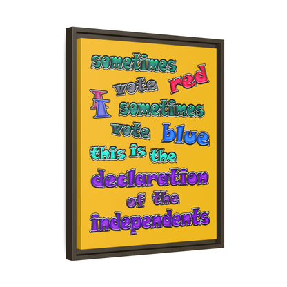 declaration of the independents - framed canvas art (yellow)