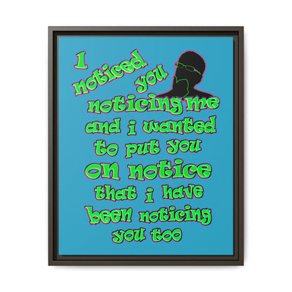 noticed you noticing - framed canvas art (turquoise)