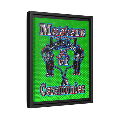 em cee squared - framed canvas art (logo green)