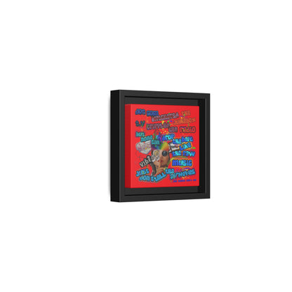 drop the beat - framed canvas art (red)