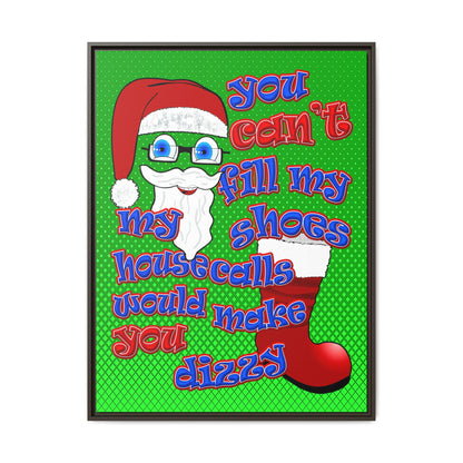 santa's shoes - framed canvas art (logo green)