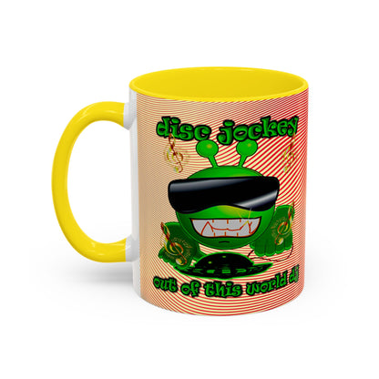 disc jockey - Accent Mug (yellow-orange wave)