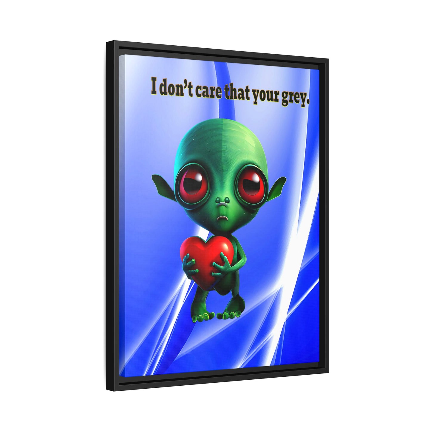 I don't care that your grey - framed canvas art (blue-white wave)