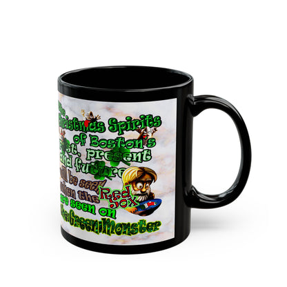 christmas spirits of boston - Black Mug (white marble)