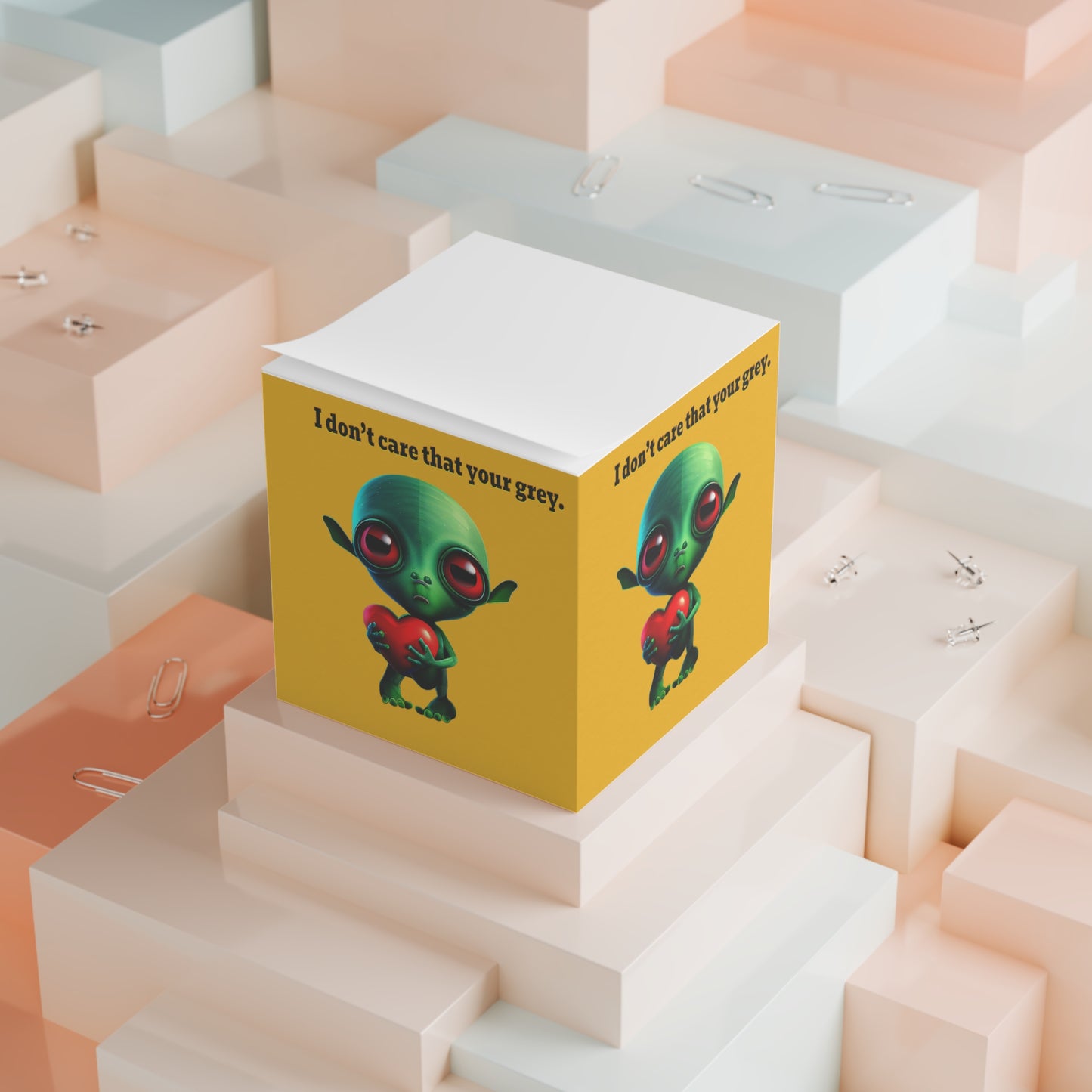 I don't care that your grey - note cube (yellow)
