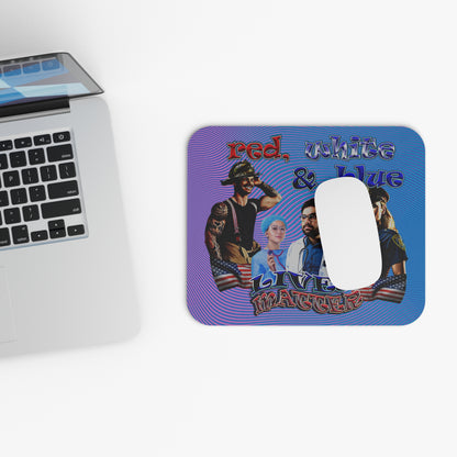 rw&b lives matter - Mouse Pad (Rectangle) (light blue-purple wave)