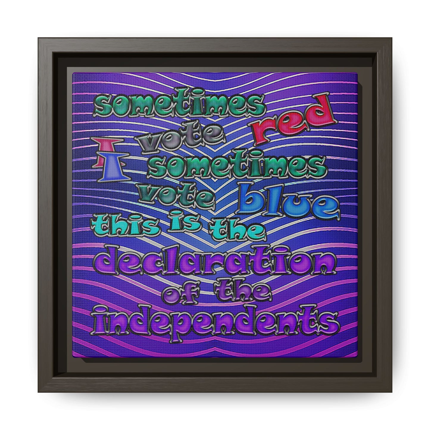 declaration of the independents - framed canvas art (purple wave)