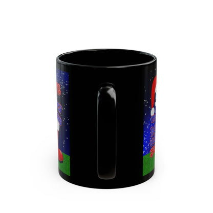 santa's shoes - Black Mug ('snoops' background)