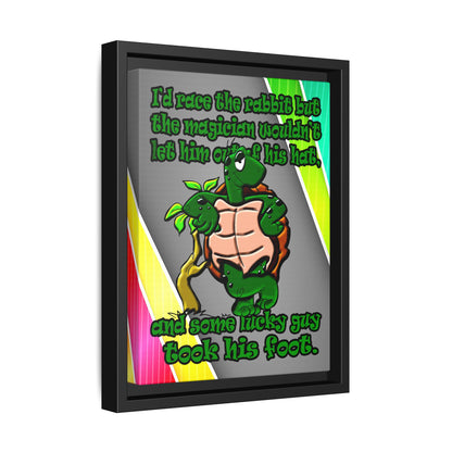 turtle race - framed canvas art (rainbow split)