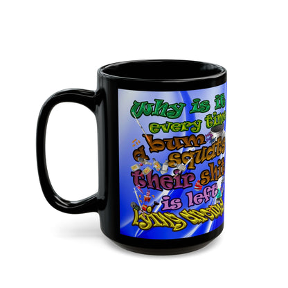 the bum's shit - Black Mug (blue-white wave)