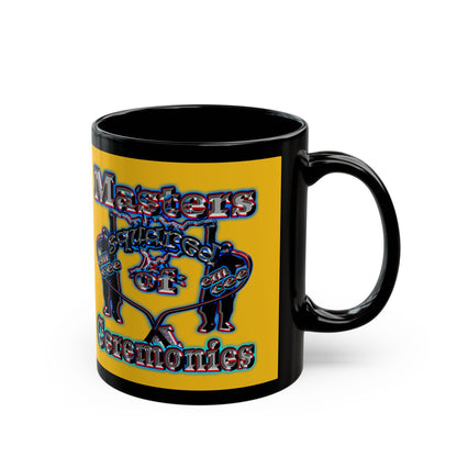em cee squared - Black Mug (yellow)