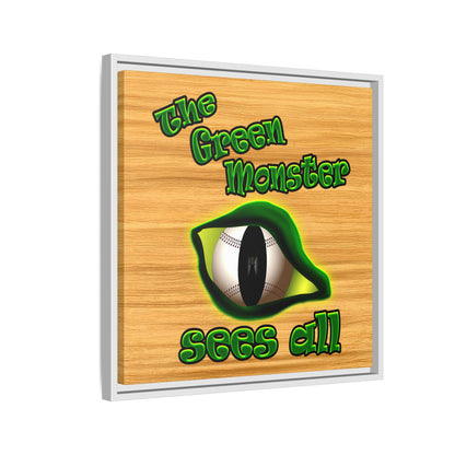 green monster - framed canvas art (butterscotch wood finish)