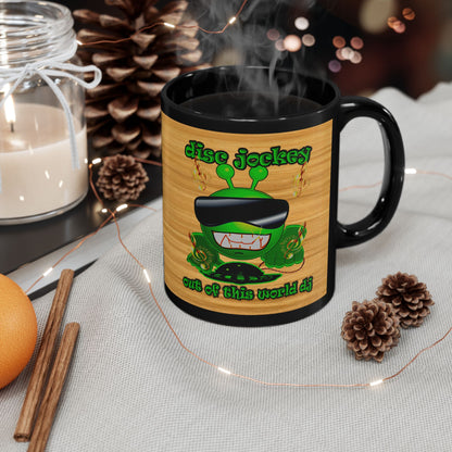 disc jockey - Black Mug (butterscotch wood finish)
