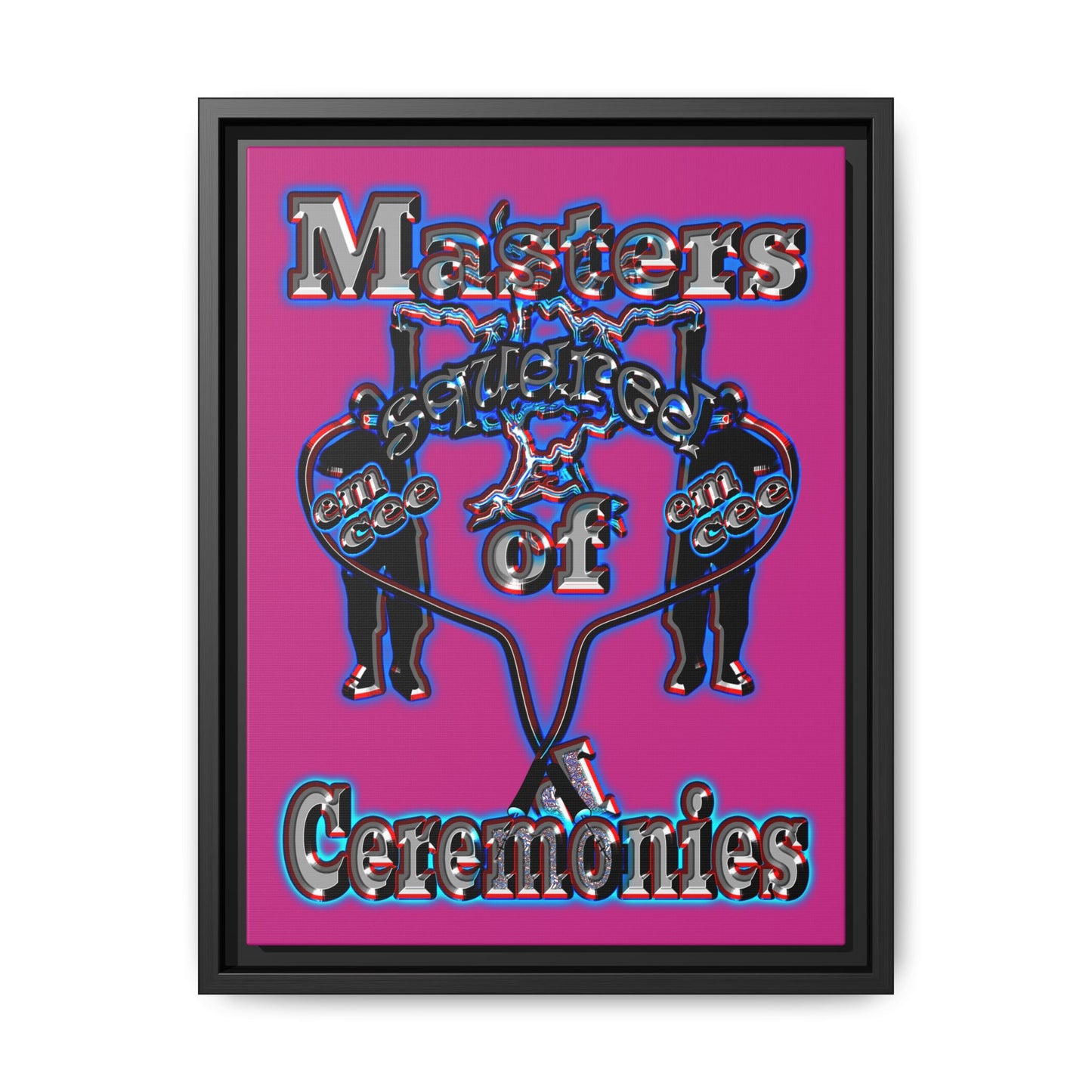 em cee squared - framed canvas art (pink)