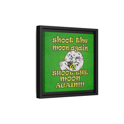 shoot the moon again - framed canvas art (green turf)