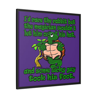 turtle race - framed canvas art (purple)