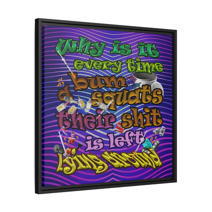 the bum's shit - framed canvas art (purple wave)