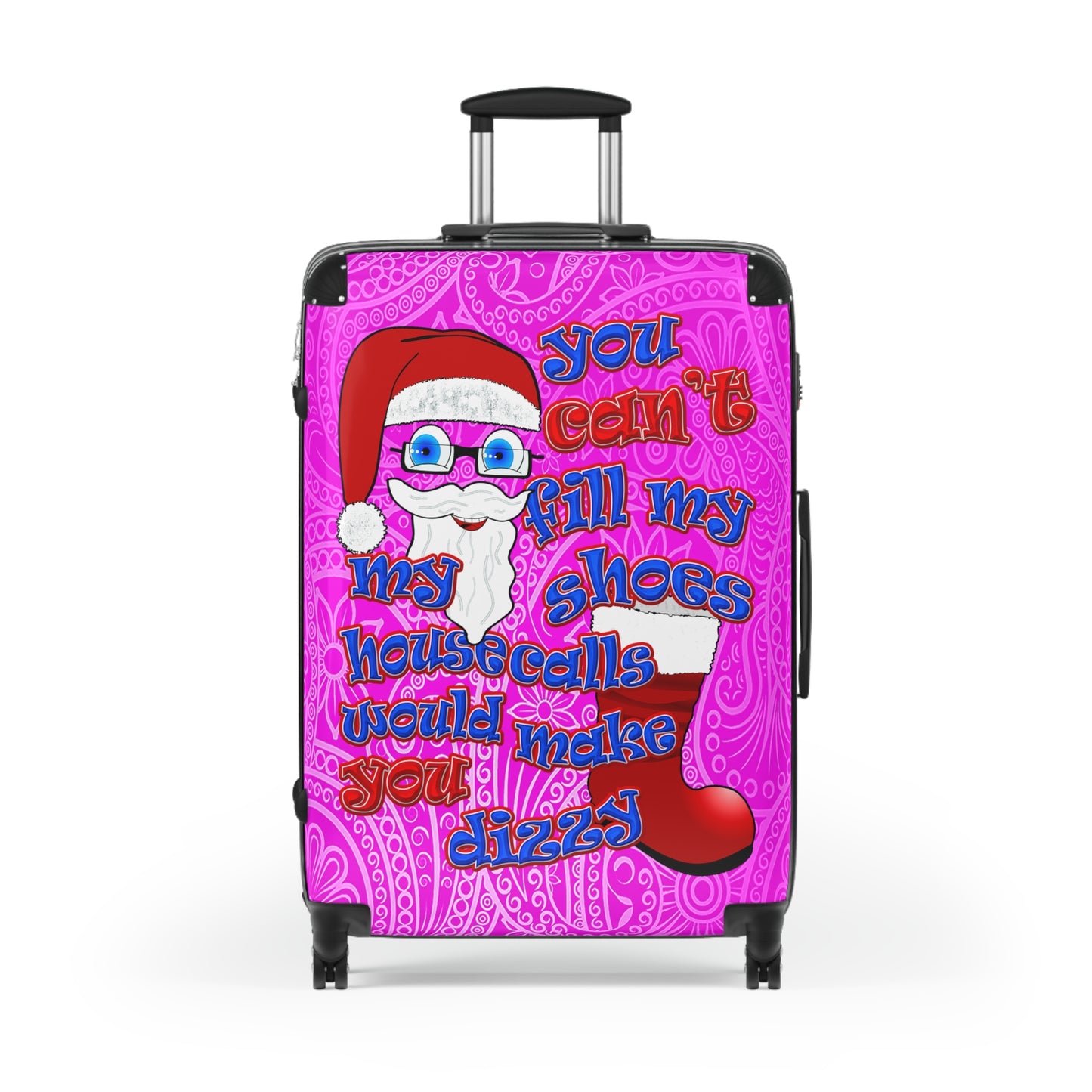 santa's shoes - Suitcase (pink swirl)