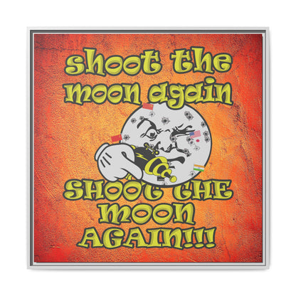 shoot the moon again - framed canvas art (burnt orange)