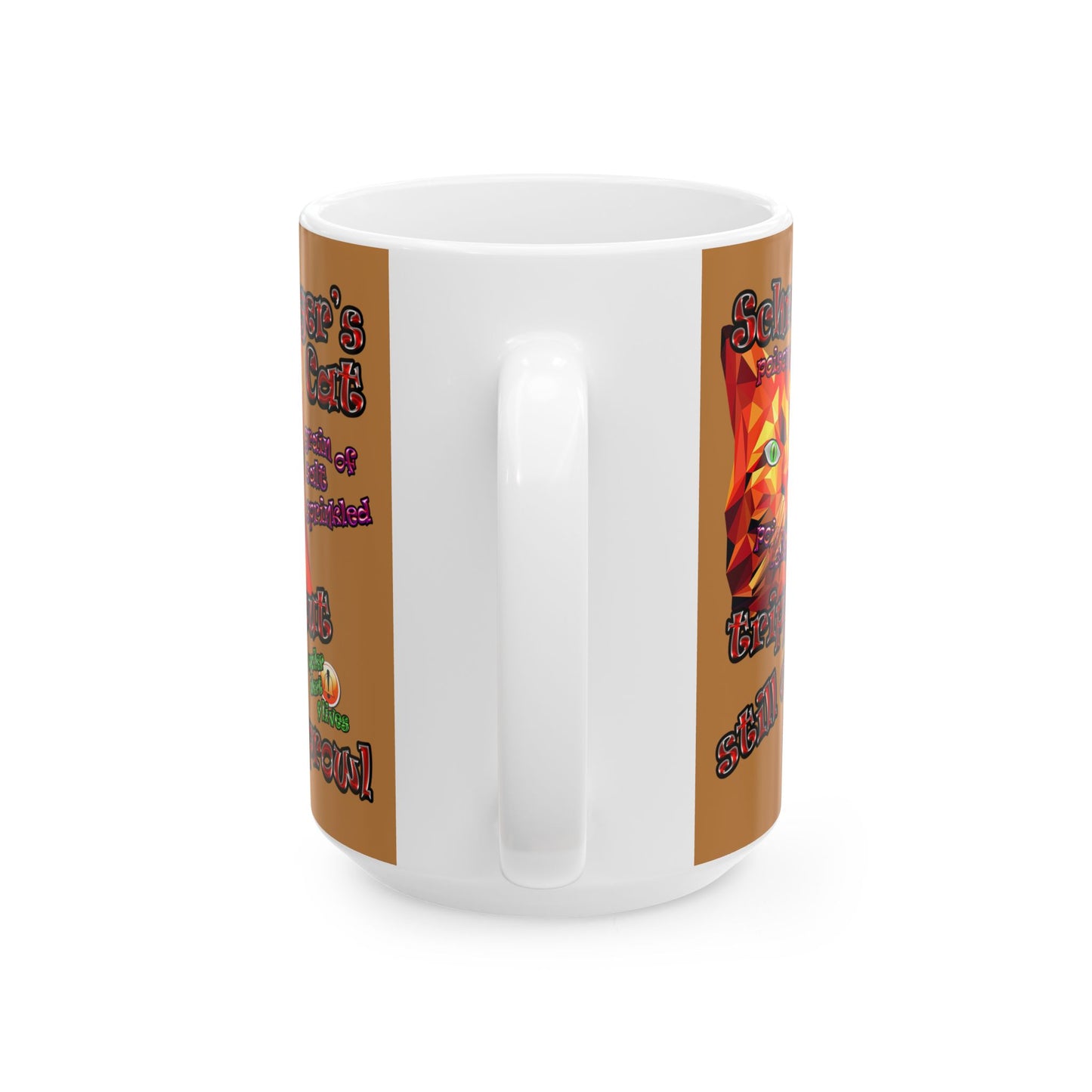 schrodinger's cat - White Mug (light brown)