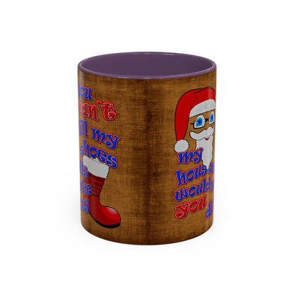 santa's shoes - Accent Mug (brown papyrus)