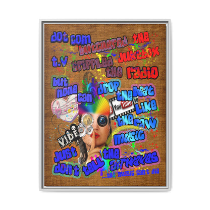 drop the beat - framed canvas art (brown papyrus)