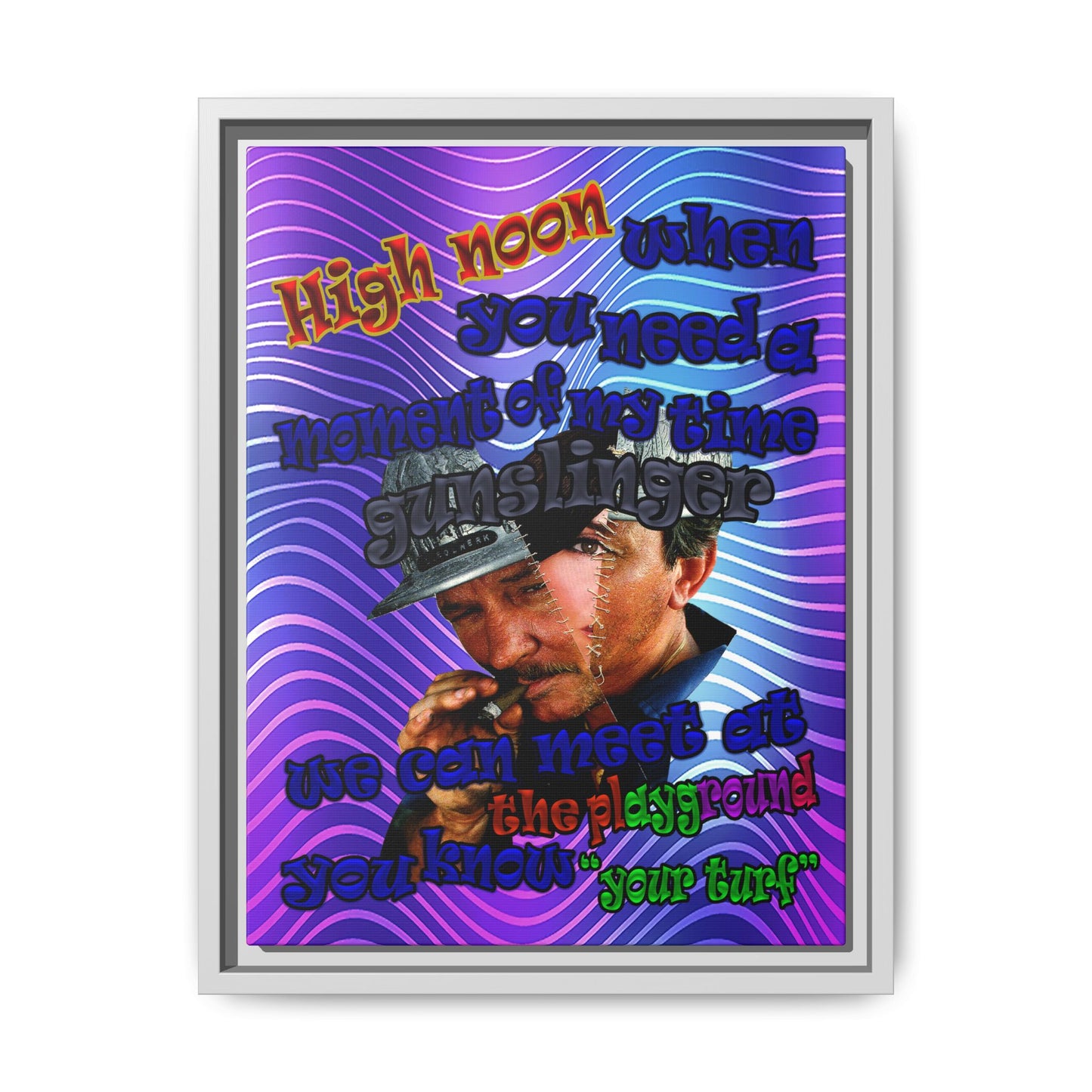 high noon - framed canvas art (purple wave)