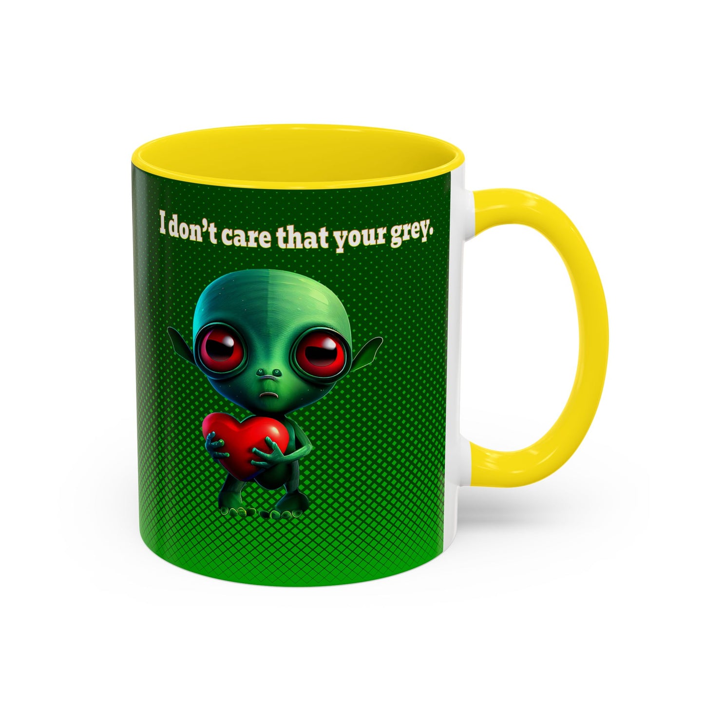 I don't care that your grey - Accent Mug (logo green)