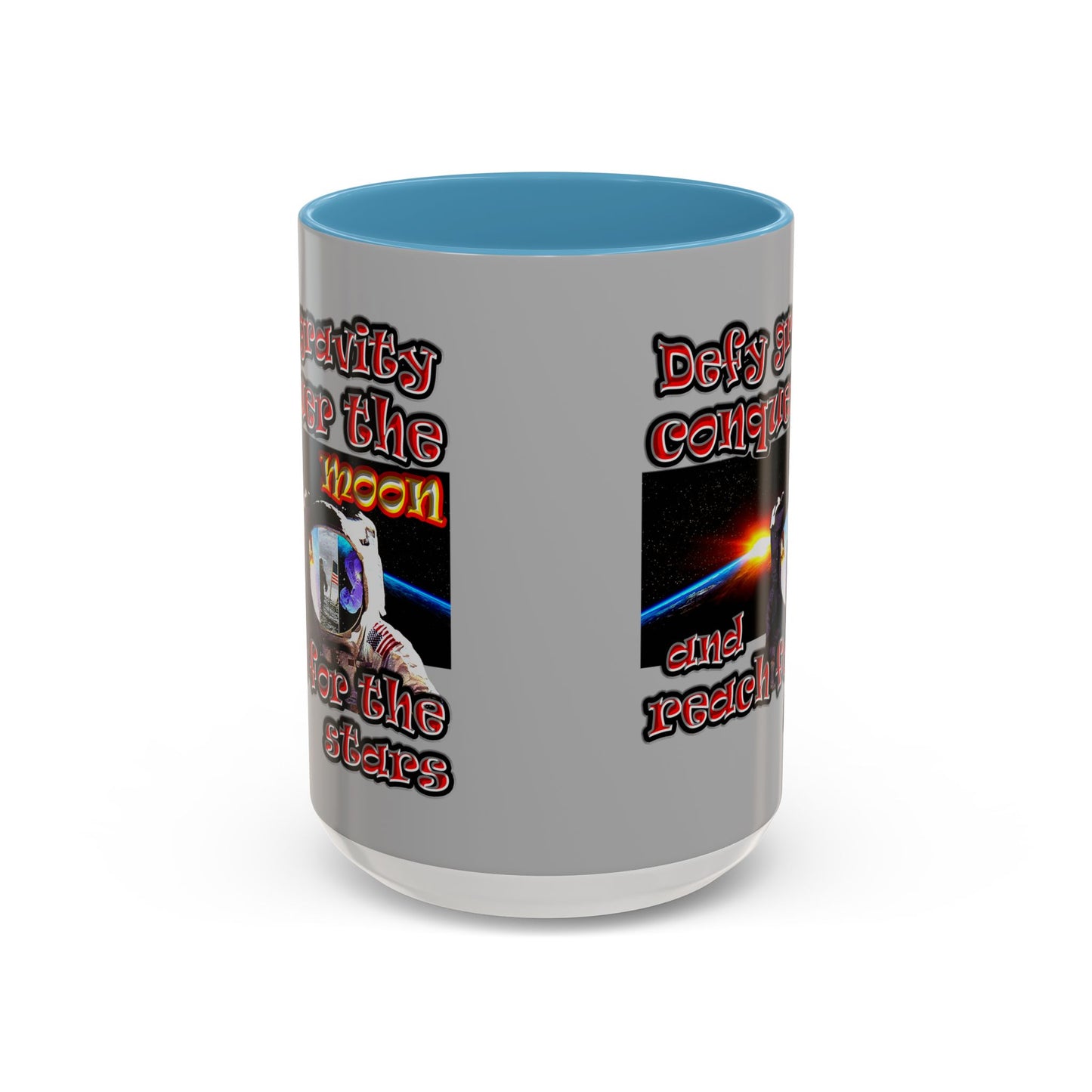 defy conquer reach - Accent Mug (light grey)