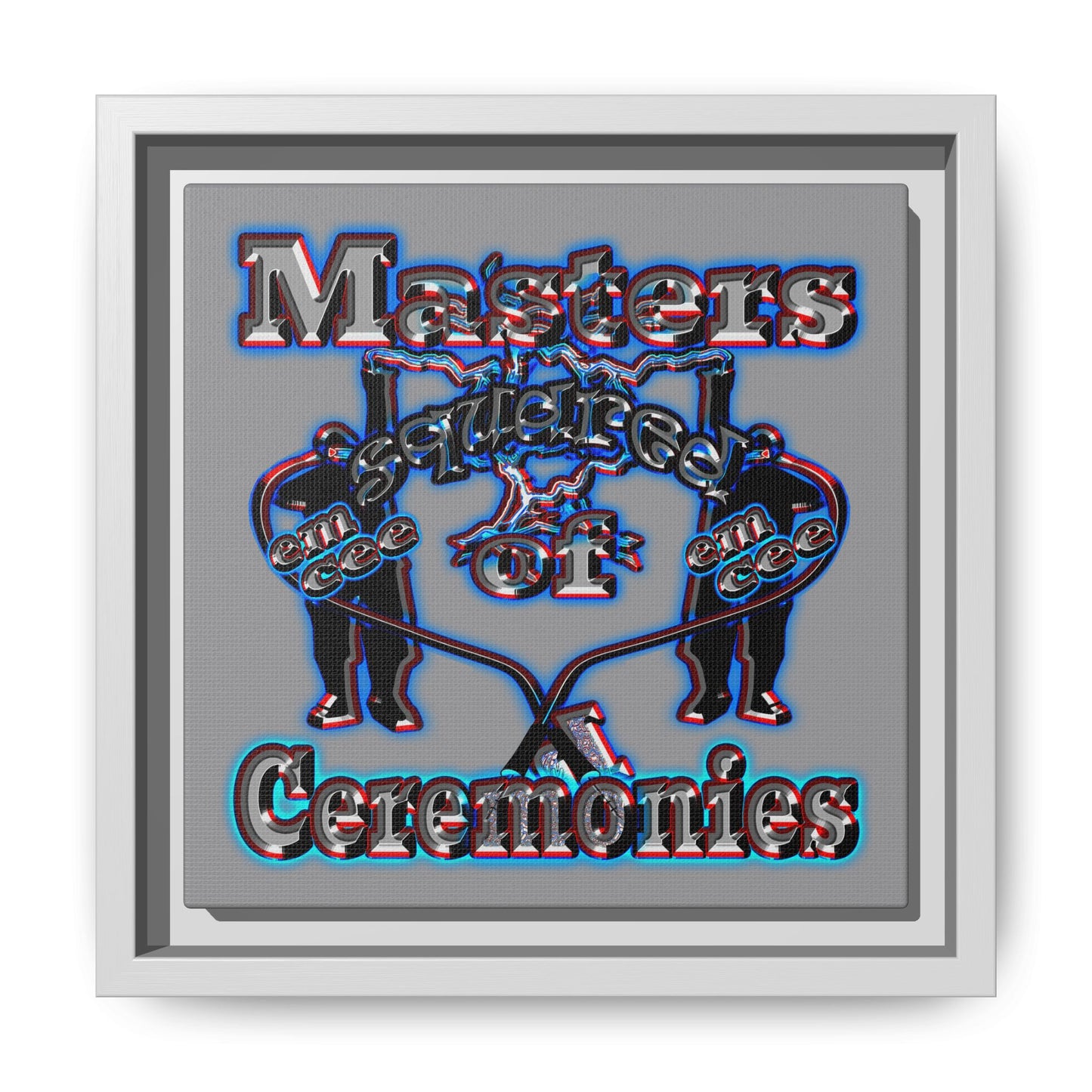 em cee squared - framed canvas art (grey)