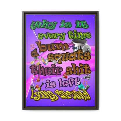 the bum's shit - framed canvas art (purple-pink wave)