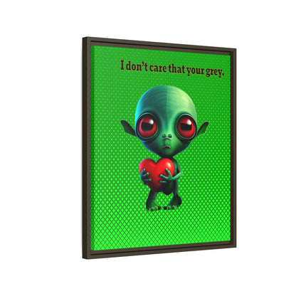I don't care that your grey - framed canvas art (logo green)