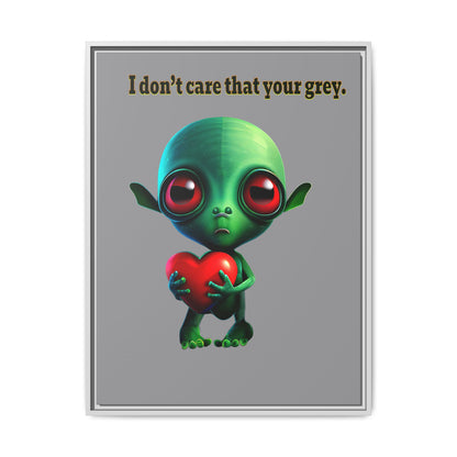 I don't care that your grey - framed canvas art (grey)