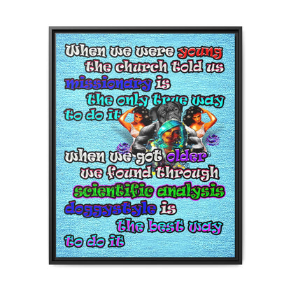 doggystyle - framed canvas art (faded blue)