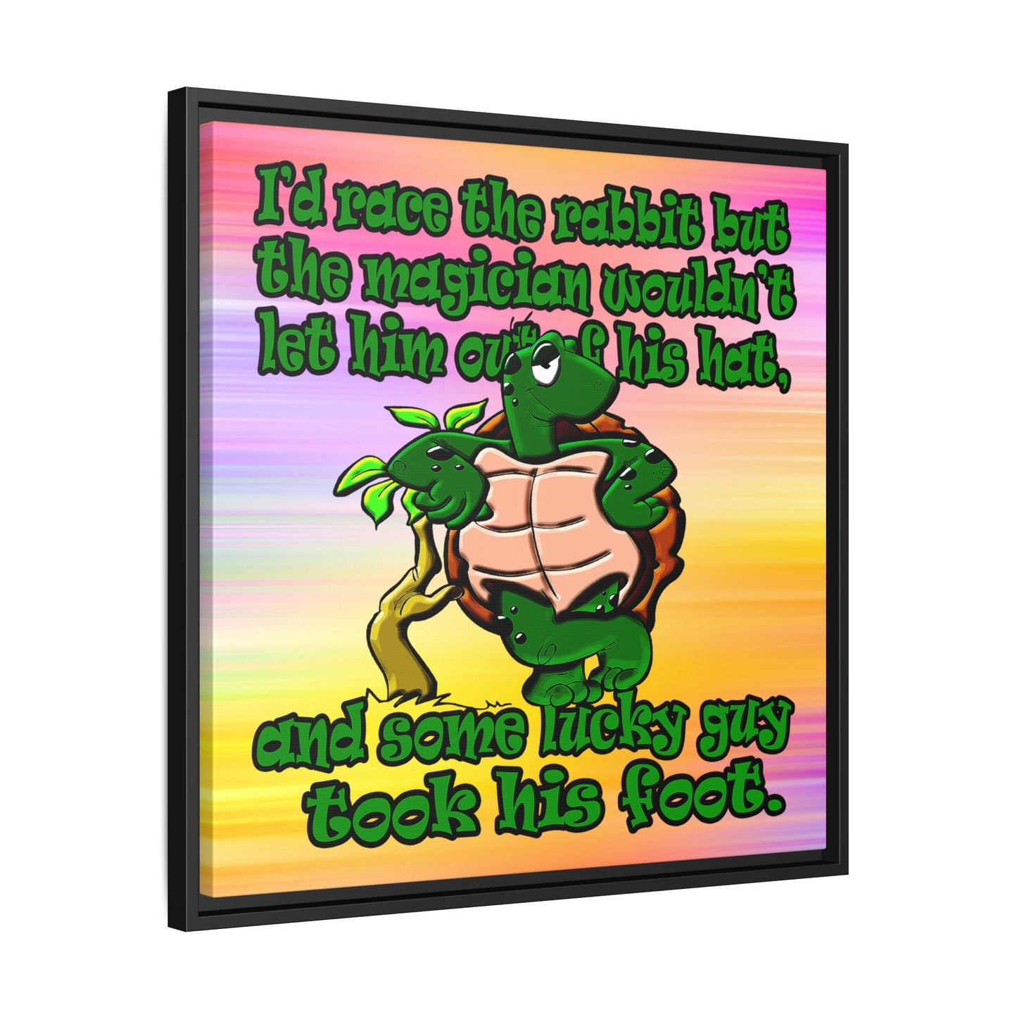 turtle race - framed canvas art (color blur)
