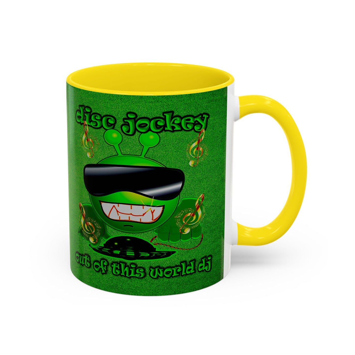 disc jockey - Accent Mug (green turf)