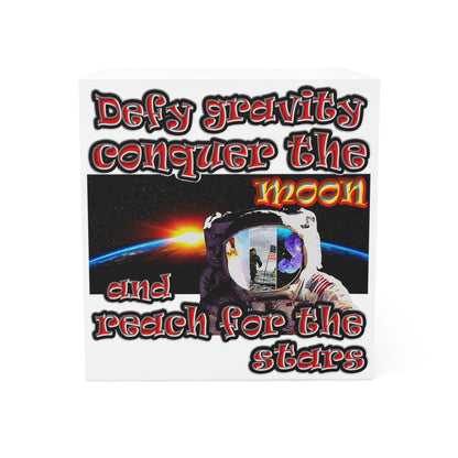 defy conquer reach - note cube (white)