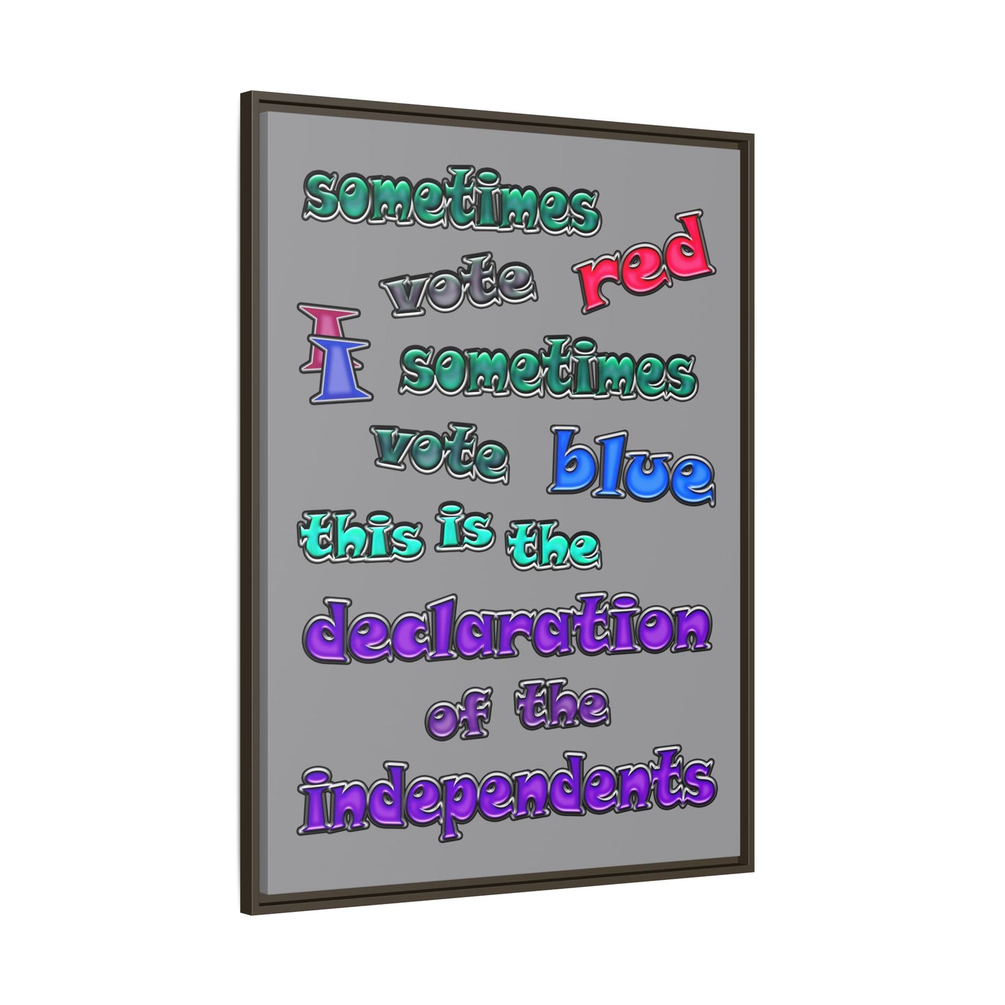 declaration of the independents - framed canvas art (grey)