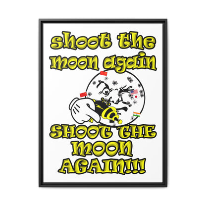 shoot the moon again - framed canvas art (white)