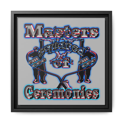 em cee squared - framed canvas art (light grey)