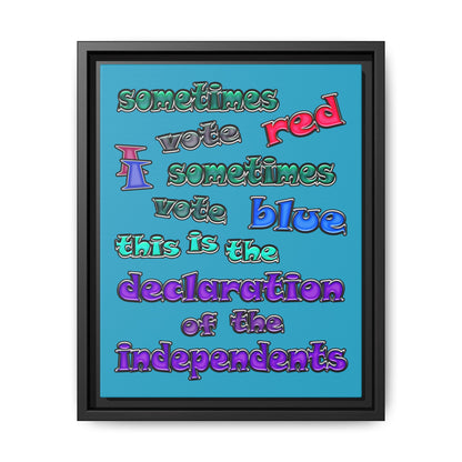 declaration of the independents - framed canvas art (turquoise)