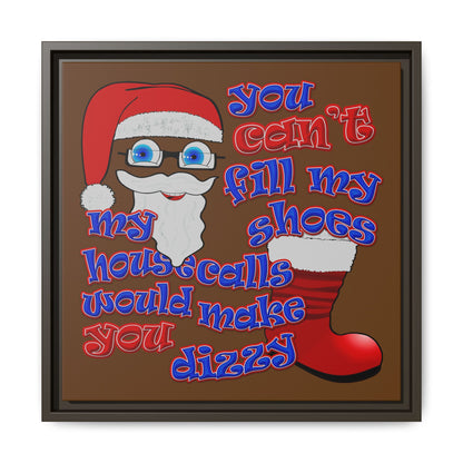 santa's shoes - framed canvas art (brown)