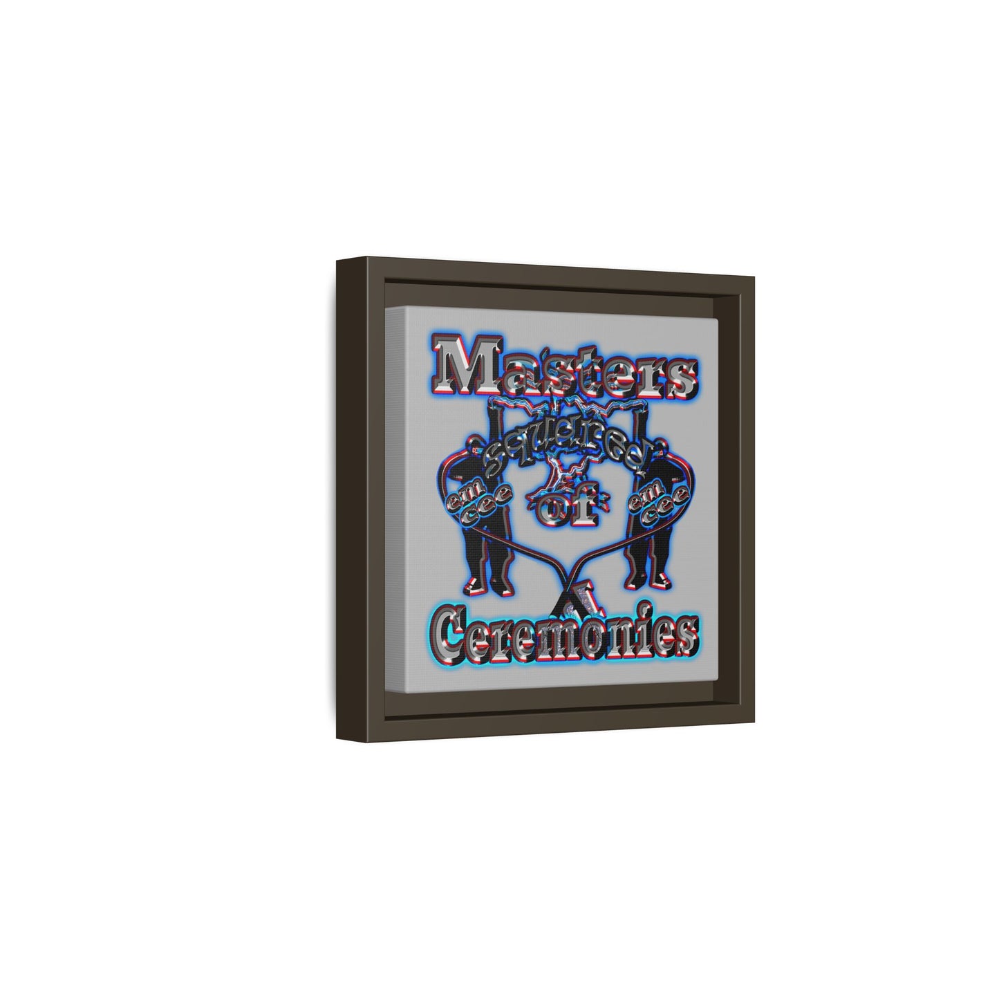 em cee squared - framed canvas art (light grey)