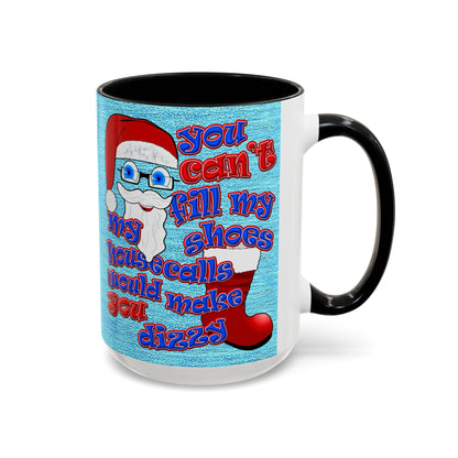 santa's shoes - Accent Mug (faded dark blue)