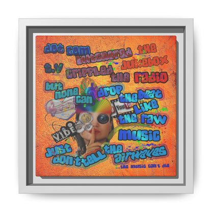 drop the beat - framed canvas art (burnt orange)
