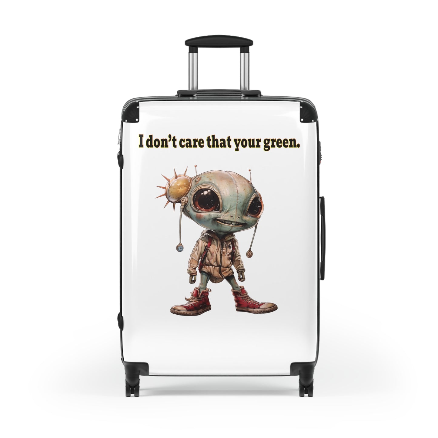 I don't care that your green - Suitcase (white)