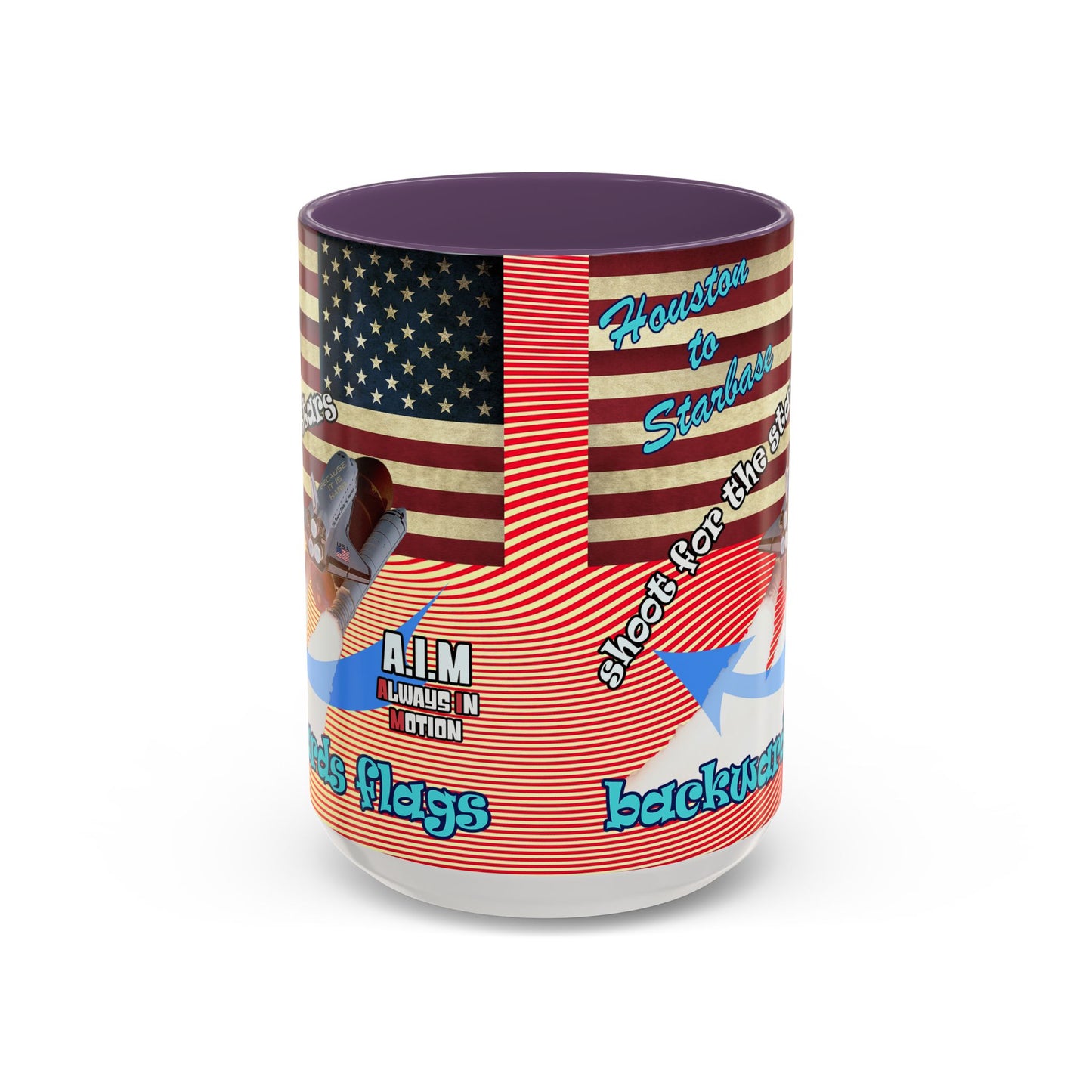 shoot for the stars - Accent Mug (yellow-orange wave)