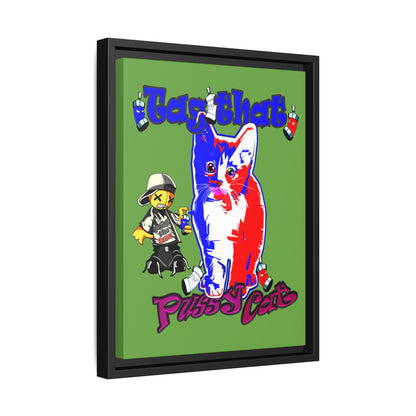 tag that - framed canvas art (green)