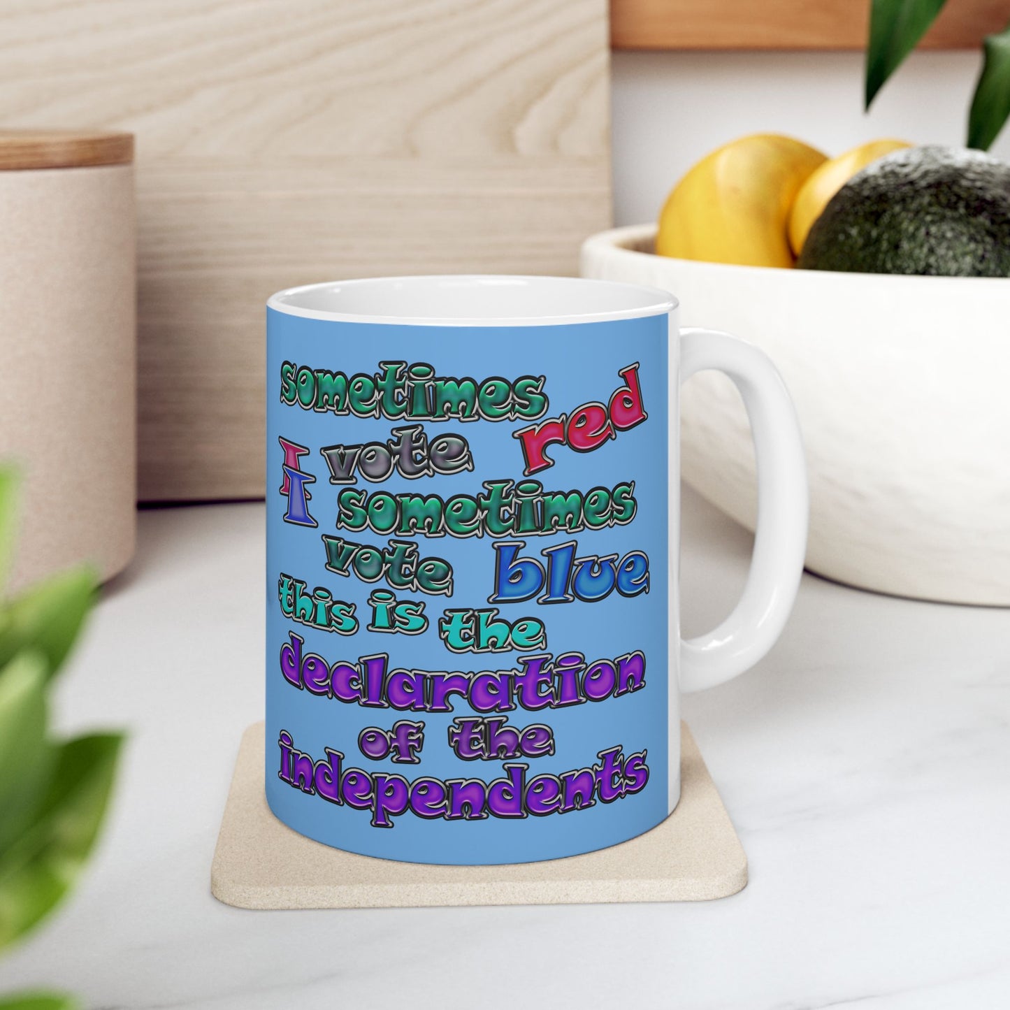 declaration of the independents - White Mug (light blue)