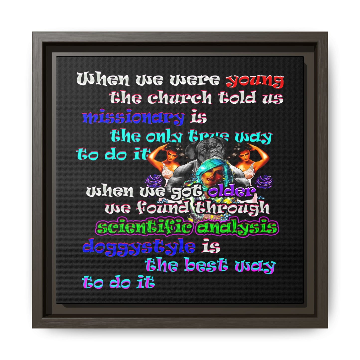 doggystyle - framed canvas art (black)